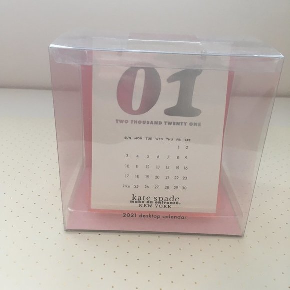 kate spade desktop calendar coral 2021 nwt - Picture 2 of 5